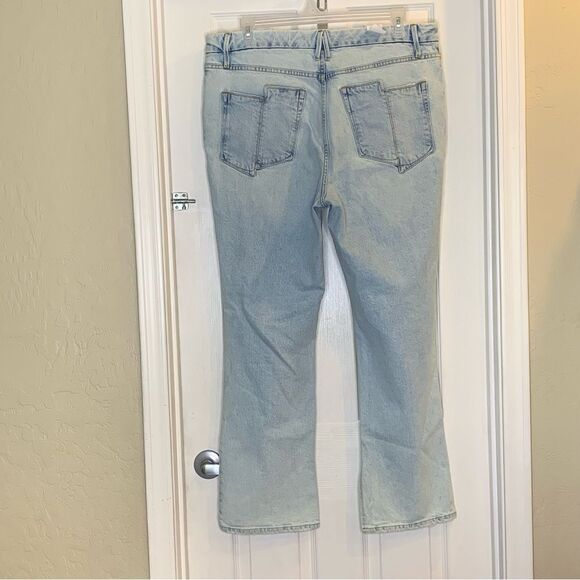 Good American Good Boyfriend Distressed Jeans Denim Women Blue Size 16 - Picture 3 of 12